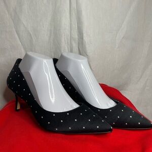 Brand New White House Black Market Black & White Polka Dot Low Stilettos Size 9